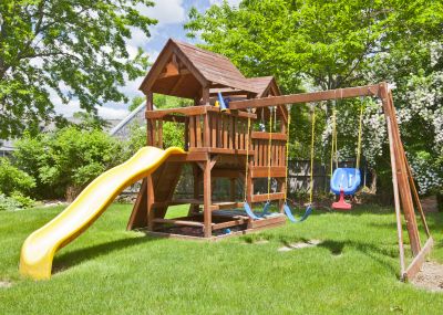 swing set and playset assembly